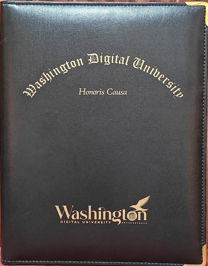 Vinit Kumar receiving Honoris Causa degree from Washington Digital University USA 2025